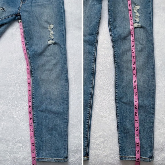 Hudson Nico Super Skinny Mid Rise Medium Wash Distressed Jeans - Picture 10 of 13